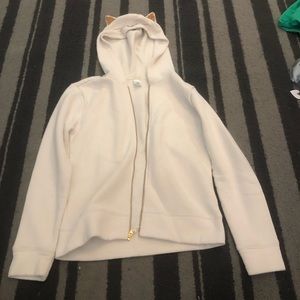 White Crewcuts jacket w/ gold glitter kitten hood